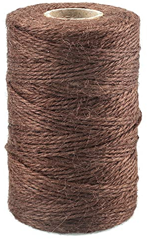 jijAcraft Cuerda de yute de colores para manualidades, jardín, cordón decorativo, 2 mm x 100 m, para manualidades, jardinería, embalaje de regalos (marrón oscuro)