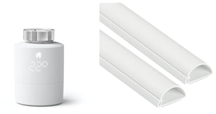 tado° smartes Heizkörperthermostat – WiFi Zusatzprodukt kompatibel mit Alexa & D-Line 1D3015W-2PK Mini Kabelkanal Selbstklebender, Halbrunde Kabelführungen, Kabelleiste