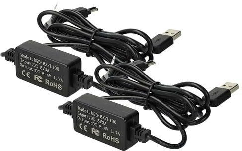 vhbw 2X USB Netzteil kompatibel mit Sony Handycam DCR-TRV950E, DCR-TRV940E, DCR-VX1000, DCR-VX2000, DCR-TRV900E Kamera, Digitalkamera