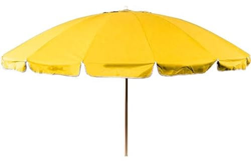 Ombrellone cm 240 antivento da spiaggia Grande con snodo per piscina giardino terrazzo balcone RESISTENTE CON 16 STECCHE (GIALLO)