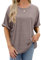 Famulily Women's Crewneck Flowy Oversized Tshirt Classic Summer Tee Top Basic Short Sleeve Tshirt (M,Coffee)