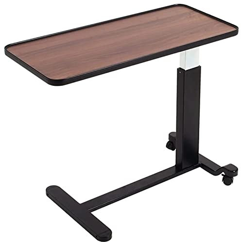 Überbetttisch mit Rollen, verstellbar, Überbett-Nachttisch mit Rollen, zum Servieren von Mahlzeiten, Verwenden von Laptop/Computer, Schreiben über dem Betttisch, ideal für Senioren