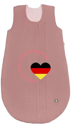 Odenwälder BabyNest Sommer-Schlafsack | Babyschlafsack ohne Ärmel | Kinderschlafsack ab 0 Monate | Sommerschlafsack atmungsaktiv & pflegeleicht | Baby-Schlafsack mit Reissverschlussschutz (378, 110)