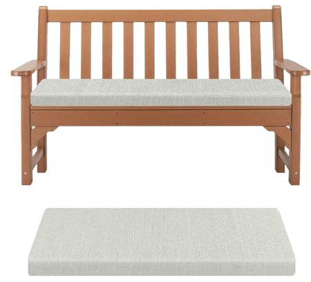 Kimgull Bankauflage Sitzkissen Bank Auflage Ersatzpolster Schwamm Bankkissen Mit Reißverschluss Abnehmbarem Schlippabsicher Stuhlkissen Für Schaukeln Fensterbank (110X40X5CM Beige)