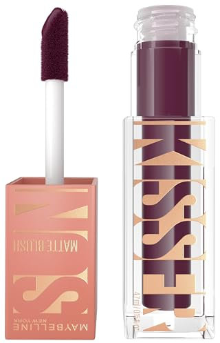 Maybelline New York - Blush Liquide 3-en1 - Fini Mat Glowy et Vibrant - Fard à Joues, Highlighter et Bronzer - Effet Bonne Mine - Teint Hâlé - Sunkisser Hazy Matte - Teinte : 33 Berry Brunch - 4,7 ml