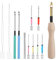 JJUNW 12 Stück Stickerei Starter Kit, Einstellbare Stanznadel Stickerei Set mit Austauschbaren Nadelröhren Punch Needle Set für Basteln Handwerk Stitching Kreuzstich