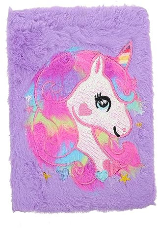 MUSISALY Blocco Note Copertina in Peluche Motivo Unicorni Diario Decorativo Album Di Ritagli Adatto Per Scrivere E Pianificare