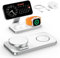 EXW Station de Charge for iPhone 16 15 14 13 12 Pro/Max/Plus, Apple Watch 9 8 SE 7 6 5 4 3 2, Airpods 2/3/Pro,Station de Charge Chargeur Mag-Safe,Chargeur sans Fil Rapide (Blanc)