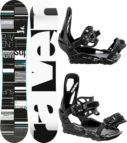 RAVEN Snowboard Set: Snowboard Supr Black/Mint 151cm + Bindung s230 Black S/M