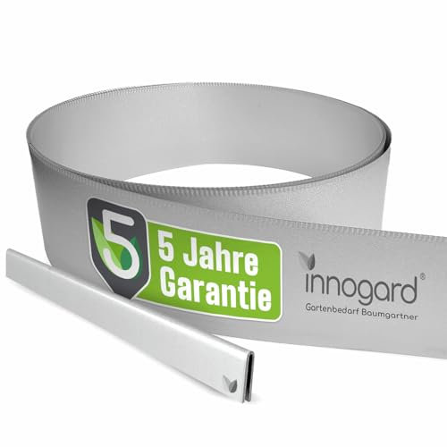 innogard Rasenkante Metall verzinkt L5 m H15 cm – Flexible Beeteinfassung 1 mm stark Rasenkantenband für Garten Beetbegrenzung Beetumrandung