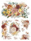 Joeyan BOHO Flower Bouquets Rub On Transfers for Furniture and Crafts, 2 Large Flower Design Sheets 43 x 30 CM, DIY Home Decal on Wood Glass Metal Canvas Porcelain Paper Plastic, Champagne Season