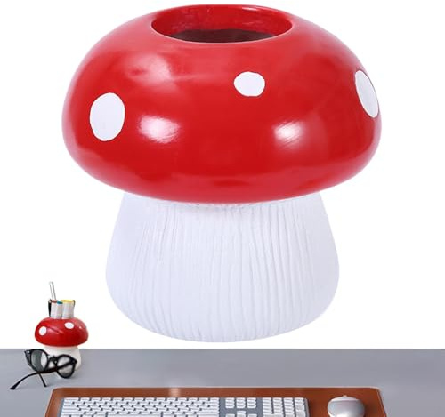 Blumentopf in Pilzform, Blumentopf in Pilzform, Harzvase, Pflanzenbehälter für Haus, Hof, Garten, dekorative Vase für Pflanzen im Innen- und Außenbereich