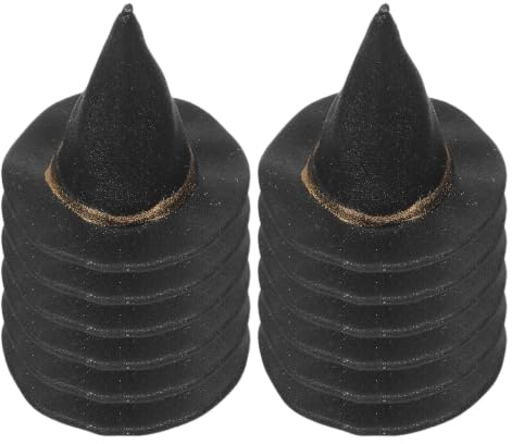 Holibanna Mini Witches Hats for Craft 12pcs Mini Witch Hats for Halloween Decorative Miniature Witch Caps for Doll Houses Party Decorations Cake Toppers and Crafting Projects