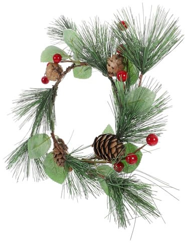 Toyvian Halter Leuchter Nussknacker grüne Girlande roter Beerenkranz weihnachtsdeko kunstpflanze Xmas Decorations dekorativer weihnachtskranz Kranz vor der Haustür Blatt aus Seidentuch