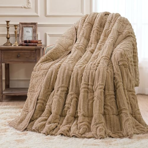 Wemore Jacquard-Fleece-Gewichtsdecke, Queen-Size-Größe, 152,4 x 203,2 cm, 6,8 kg, superweiche, gemütliche Sherpa-gewichtete Decken für Erwachsene, Ultra-Flauschige, schwere Decke zum Schlafen