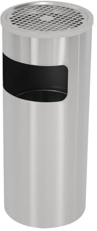 HongKKon Runder Abfalleimer Edelstahl Mülleimer Abfalleimer Mit Inneneimer Standaschenbecher Für Restaurants, Offentliche Raucherbereiche, Bürogebäude Wohnungen Innen Und Außenbereiche