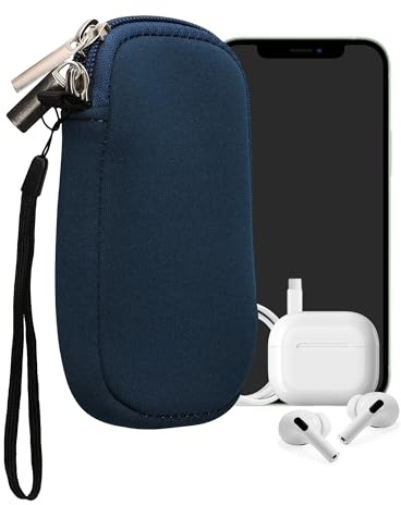 kwmobile Neopren Handytasche für Smartphones XS - 3,5/4 - Handy Tasche mit Reißverschluss - Handyhülle universal Marineblau
