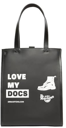 Dr. Martens Leder-Tragetasche, schwarz glatt + schwarz Kiev