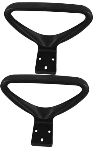 TEMPNAP 2 Stück Schwarze Kunststoff Armlehnen für Büro und Chefsessel | Ergonomisches Ersatzteil, Robuste Ausführung, Einfache Montage, Passend für Büro und Chefsessel, Zubehör