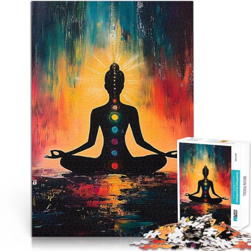 Puzzle 1000 Teile für Erwachsene Intellektuelles Spiel Chakra-Meditationsmalerei denn eignet ganze Familie38x26cm