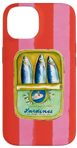 Retro Sardines Vintage Red Pink Stripes Vertical Lines Case for iPhone 14
