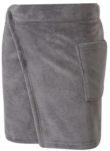 Zanisouta Saunakilt Herren Frottee Saunahandtuch Verstellbar Duschtuch Mit Druckknöpfe Große Schnelltrockend Saunatuch Elastisch Saunarock Saunasarong Verschluss Tasche Wickelrock Sauna