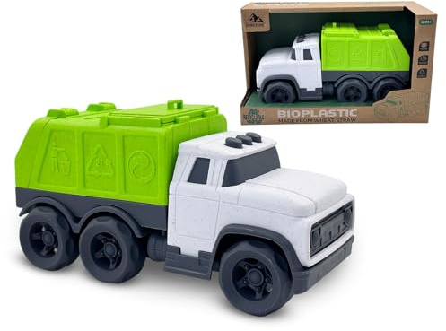 Cicili Truck Toy Car, Garbage Truck, Lorry Toy for Toddler Boys Gifts | Toy Truck for Kids Ages 18 Months+, Made of Wheat‑Straw and Plastic, Smooth Edges, Birthday Gifts for 2-6 Year Old Boy