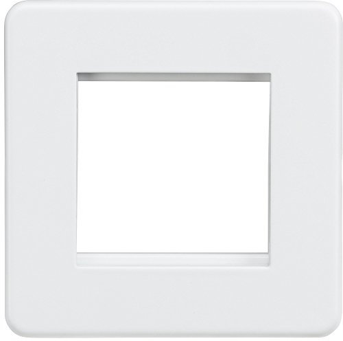Knightsbridge SF2GMW Screwless 2G Modular faceplate-Matt White