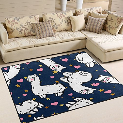 Use7 Lustiger Alpaka-Teppich mit Herz-Motiv, f¨¹r Wohnzimmer, Schlafzimmer, Textil, Mehrfarbig, 203cm x 147.3cm(7 x 5 feet)