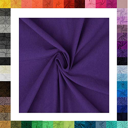 1 Meter Jersey Baumwolljersey uni Farben, 220g/m², Öko-Tex Standard 100, Stoffe, 330g/lfm (0805 Lila)