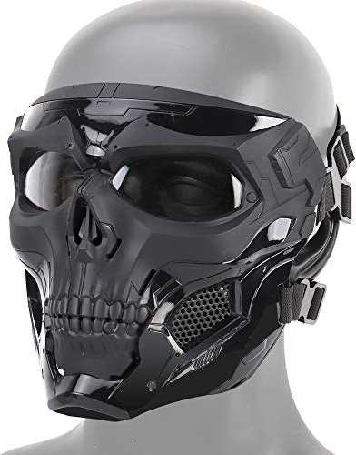 DETECH Paintball-Taktik Helm Schädel Masken Atmungsaktiv Schießen Jagd Masken Männer Vollgesichts Airsoft Military Halloween Party Maske