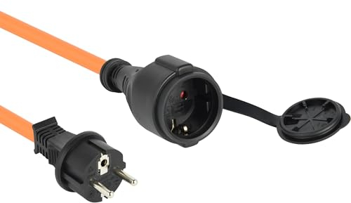 Electraline 01674 IP44 Verlängerungskabel 10m Outdoor Spezialkabel AT-N07V3V3-F 3G1.5, einsetzbar bis -35 °C, ölund UV-beständig und zudem extrem Abriebfest mit Schutzkontakt-Steckdosen