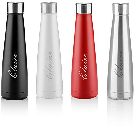 Stainless Steel Water Bottle, Bottle for 12 Hours Hot & 24 Hours Cold Drinks, Sports Flask Great for Work, Gym, Travel - 500ml (black)