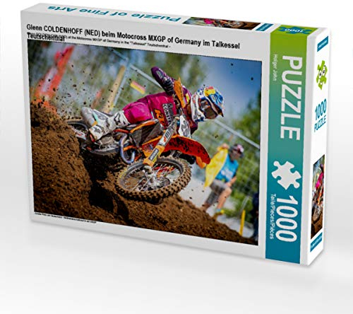 CALVENDO Puzzle Glenn COLDENHOFF (NED) beim Motocross MXGP of Germany im Talkessel Teutschenthal 1000 Teile Lege-Größe 64 x 48 cm Foto-Puzzle Bild von Holger John