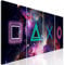 decomonkey Bilder Set Game Play 160x60 cm 4 Teilig | Leinwandbilder Bild auf Leinwand Vlies Wandbild Kunstdruck Wanddeko Wand Wohnzimmer Wanddekoration Deko Abstrakt