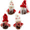 Dekohelden24 Strick-/ Holz Püppchen/Santa als Baumbehang/Anhänger im 4er Set, Größe je Figur ca. 7,5 x 7,5 x 10 cm.
