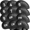 Golf Club Covers Irons Leather Value 12 Pcs, Golf Headcovers with Number Print for Iron Clubs Covers Protected Golfer Accessory Portable (Black)