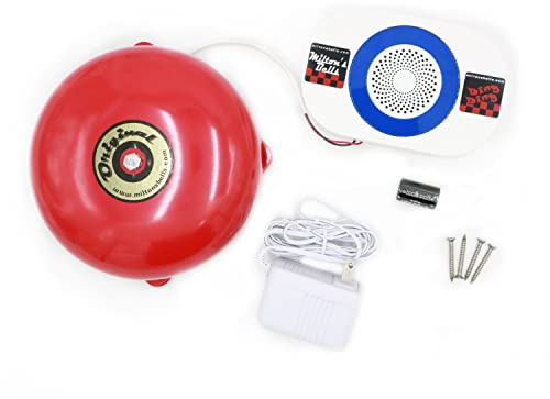 Milton's Bells Warehouse doorbell and wireless doorbell kit including push button transmitter, original alarm bell and doorbell with built-in volume control