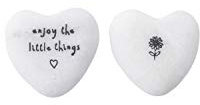 CGB Giftware | Single Marble ‘Enjoy The Little Things' Double Sided Decorative Heart Pebble Stone Keepsake with Sentiment Wording and Design | GB04322G