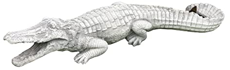 Große Massive Steinfigur Krokodil Gartendeko Raumdeko aus Steinguss frostfest Gartendeko Deko-Figur für Haus Garten Moderne Statue Garten-Figur