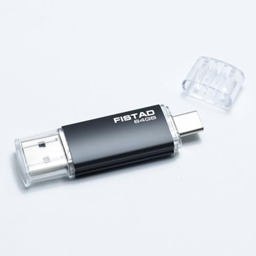 USB Stick 64GB, 2 in 1 OTG Pen Drive USB 2.0 Memory Stick 64GB Thumb Drive Typ-C Flash Drive Speicherstick für Smartphones Laptop, PC Data Storage (Schwarz)