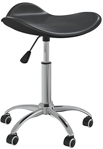 vidaXL Bürostuhl mit Rollen Drehbar Höhenverstellbar Drehstuhl Schreibtischstuhl Computerstuhl Gamingstuhl Büromöbel Schwarz Kunstleder