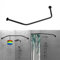 Tanxih Eck-Duschvorhangstange, verstellbar, Edelstahl, Diamant-förmig, ohne Bohren, für Badezimmer, Bekleidungsgeschäft(Diamant Schwarzer,Länge auf beiden Seiten:43-65 cm, mittlere Breite:51cm-66 cm)