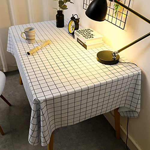 Qkoimpnrd Garten Tischdecke Wachstischdecke Anti Hot Scratch Tischdecken Eckig Wasserabweisend Abwischbar Schwarz und Weiß 120 × 120cm
