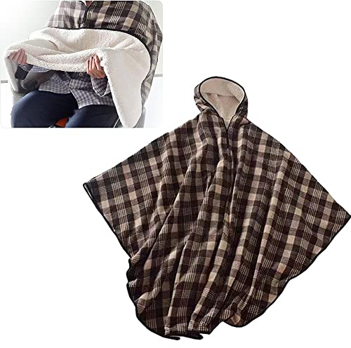 vikitim Schlupfsack Rollstuhl Sack, Fußsack Rollstuhl Erwachsene Unterkörper Wärmesack Rollstuhl Ponchos Mit Kapuze Ärmellose Mäntel für Behinderte