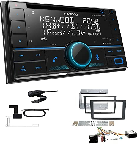 Kenwood DPX-7300DAB 2-DIN Autoradio mit Bluetooth Digitalradio DAB+ USB CD passend für Opel Astra H 2004-2010 inkl Canbus