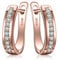 JewelryPalace Orecchini a Cerchio in Argento 925 con Zirconia Cubica - Piercing Donna a Lobo con Pietra Rotonda - Huggie Piccoli Oro Rosa - Set Gioielli