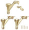 HOME MASTER HARDWARE Handrail Stair Brackets 3 Heavy Duty Staircase Hand Rail Bracket Support Hardware for Home or Office Stairways,Bright Brass with Screws 3-Pack