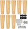 JMIATRY 8 Pcs Pieds Meubles en Bois 15CM, Pieds de Meuble Coniques, Pieds de Rechange en Bois pour Canapé, Lit, Armoir, Table