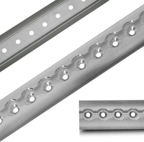 LOADCARE Airlineschiene Zurrschiene Halbrund Gebohrt Aluminium Zurrleiste für Ladungssicherung LKW Camping Anhänger PKW Silber (3, 1 Meter)